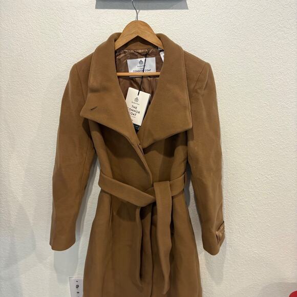 Aritzia Babaton The Connor Coat Cardamom Brown Small NWT Wool/Cashmere Wrap - Picture 4 of 9